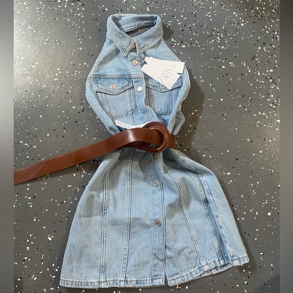 zara silver denim dress Zara ZW Fitted Metallic Dress Strapless Denim Silver 9632/242 Celebrities XS